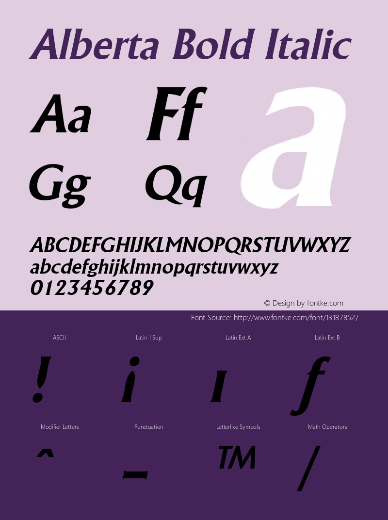 Alberta Bold Italic The WSI-Fonts Professional Collection Font Sample