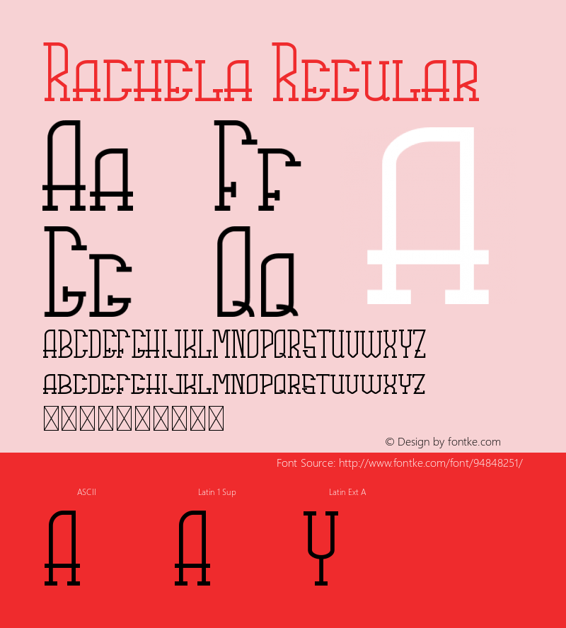 Rachela Version 1.001;Fontself Maker 3.5.4 Font Sample