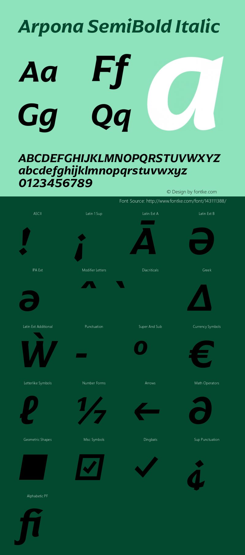 Arpona SemiBold Italic Version 2.000 | w-rip DC20200430 Font Sample