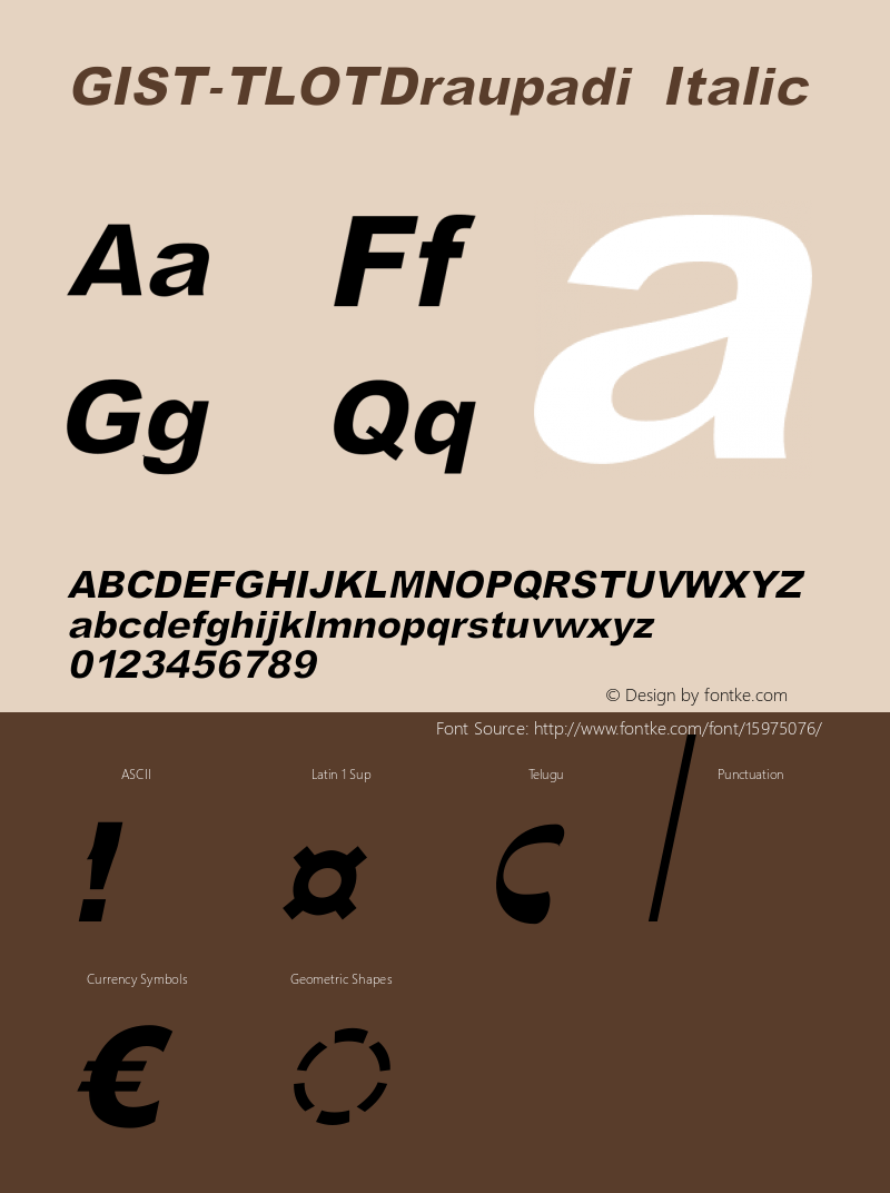 GIST-TLOTDraupadi Italic 9.0 Font Sample