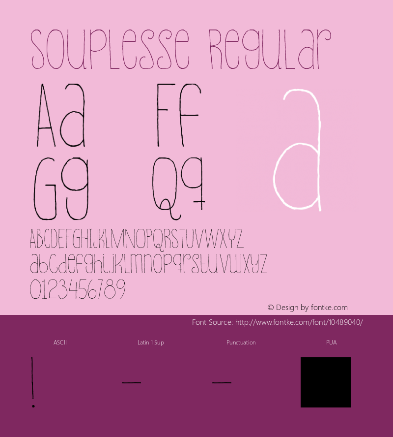 Souplesse Regular Version 1.000 Font Sample