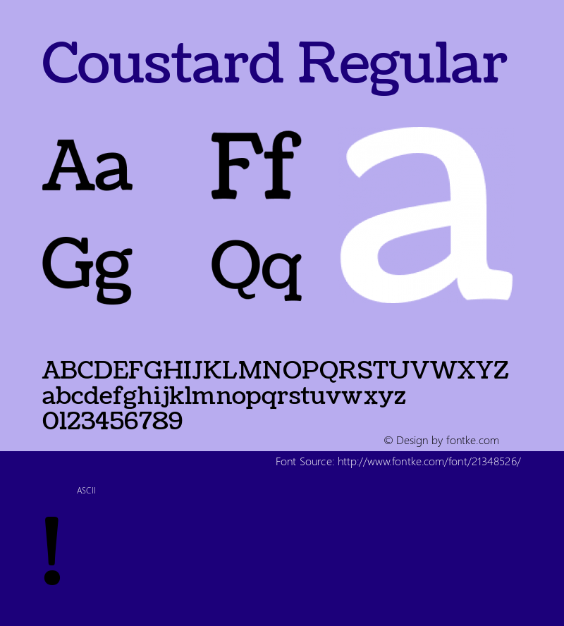 Coustard Version 1.0 Font Sample