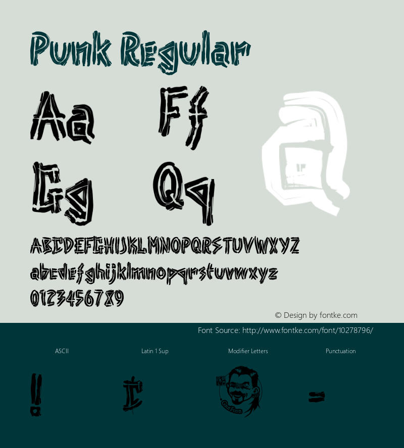 Punk Regular Macromedia Fontographer 4.1.5 6/24/03 Font Sample