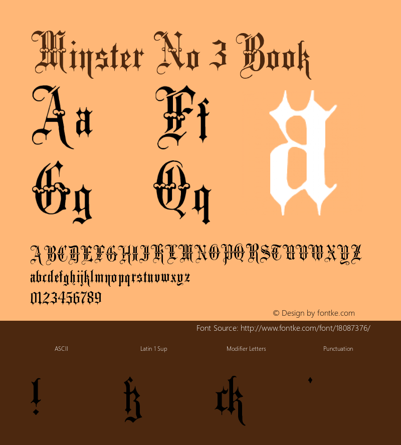 Minster No 3 Book Version 1.0; 2002; initial r Font Sample