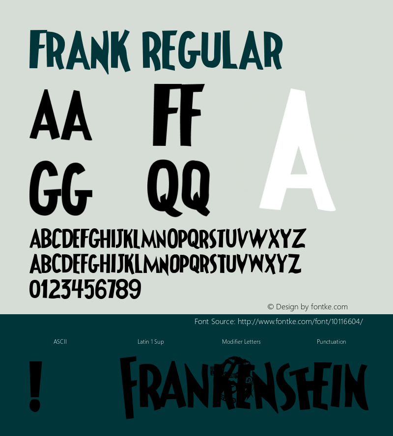 Frank Regular Macromedia Fontographer 4.1.5 5/26/03 Font Sample