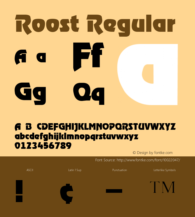 Roost Regular Altsys Metamorphosis:4/4/92 Font Sample