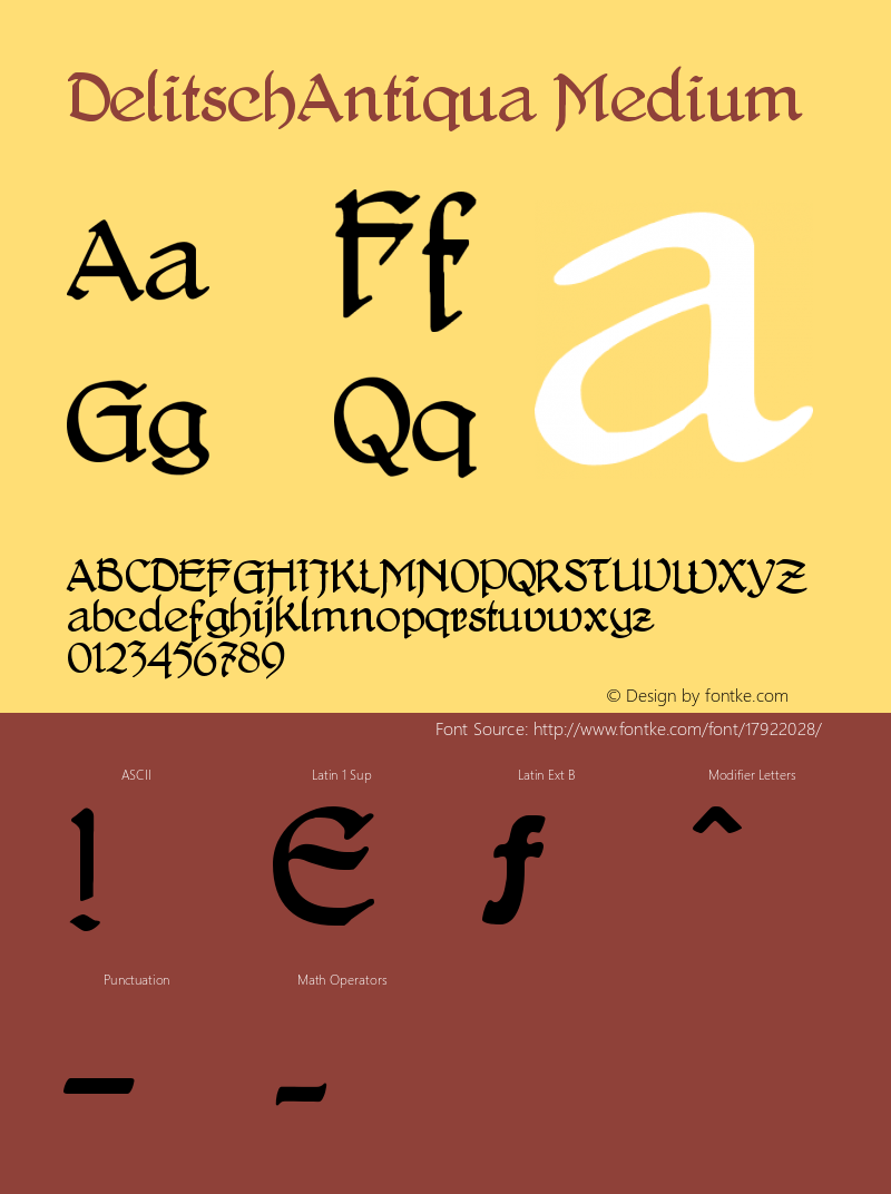 DelitschAntiqua Medium Version 1.0 2004-11-13 Font Sample