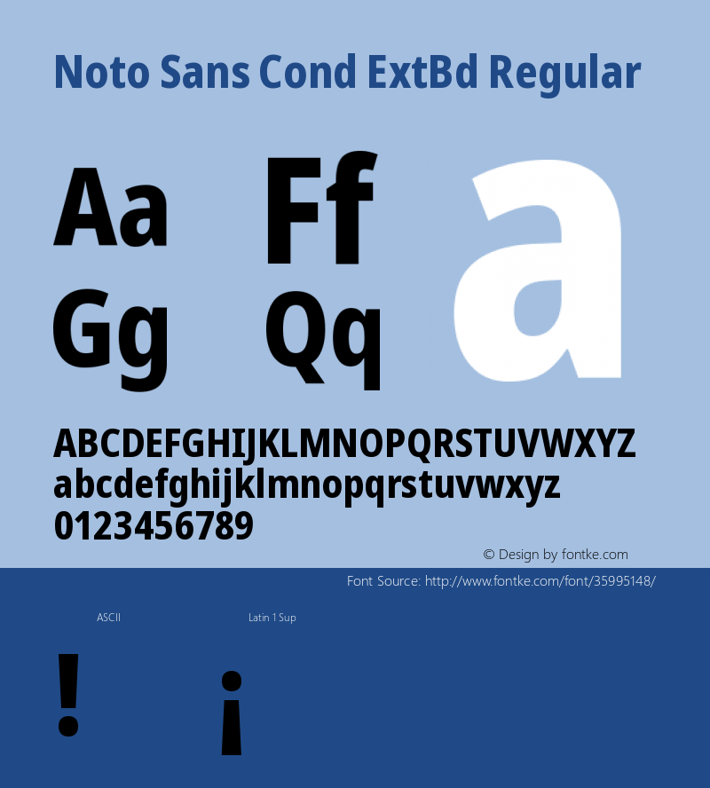 Noto Sans Condensed ExtraBold Version 2.000;GOOG;noto-source:20170915:90ef993387c0 Font Sample