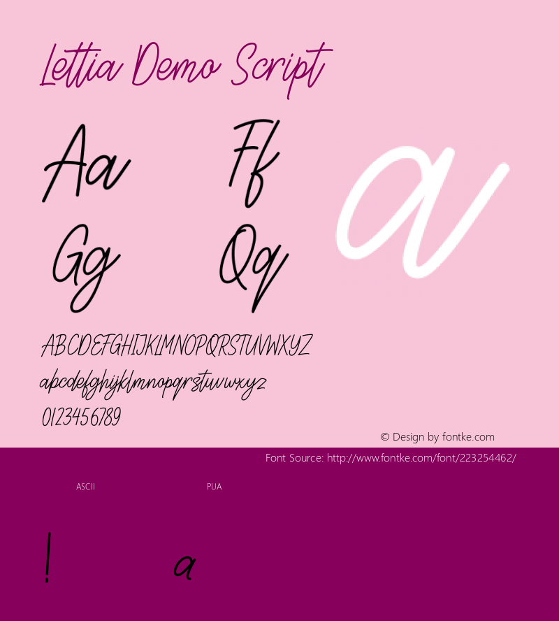 Lettia Script Version 1.000图片样张