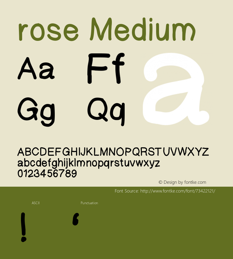 rose Version 001.000 Font Sample