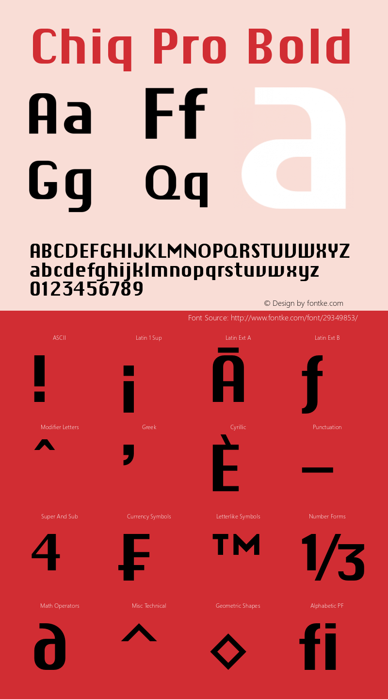 ChiqPro-Bold Version 1.013 Font Sample