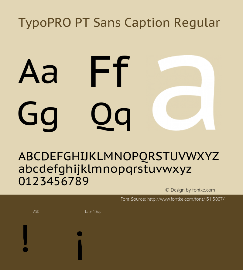 TypoPRO PT Sans Caption Regular Version 2.005 Font Sample