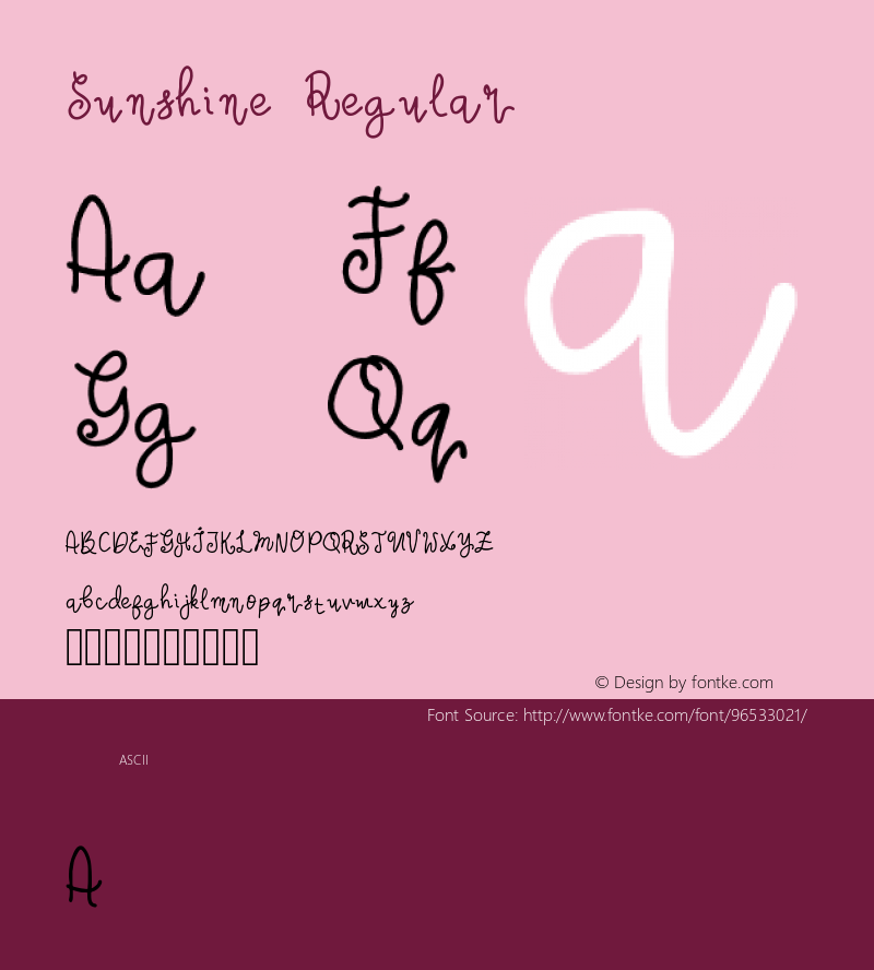 Sunshine 1.0 Font Sample