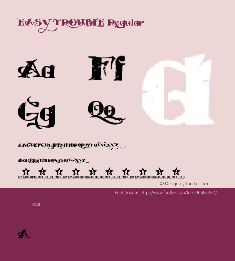 EASY TROUBLE Regular Version 1.000 Font Sample