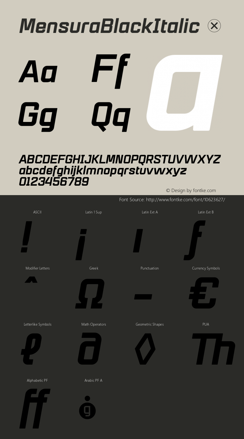 MensuraBlackItalic ☞ Version 001.001 ;com.myfonts.easy.graviton.mensura.black-italic.wfkit2.version.4bZK Font Sample