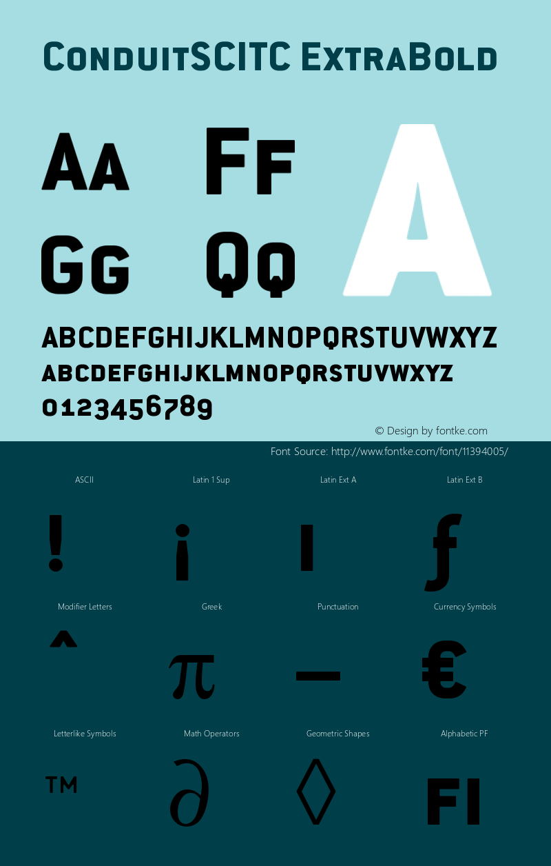 ConduitSCITC ExtraBold Version 001.000 Font Sample