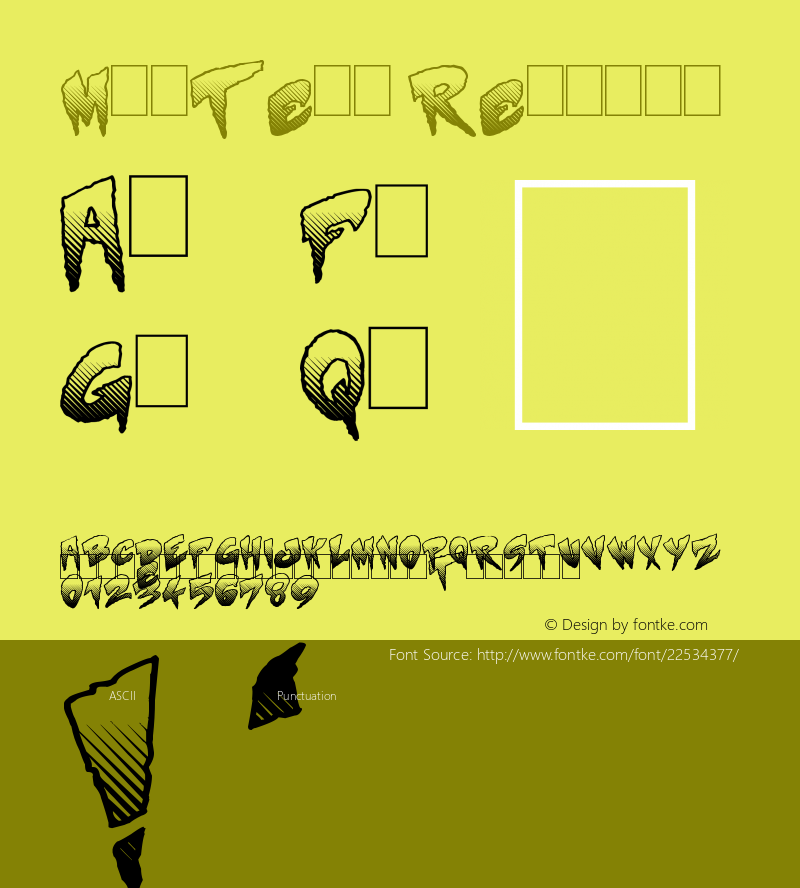 Mystery Version 1.00 April 11, 2013, initial release Font Sample