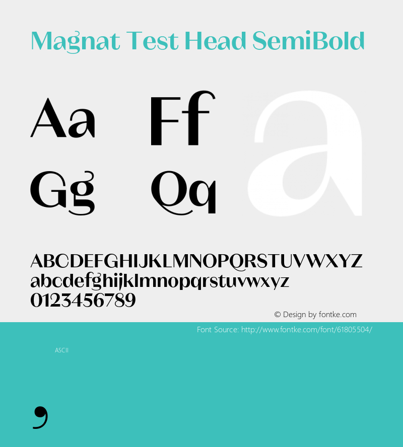 Magnat Test Head SemiBold Version 1.000;PS 001.000;hotconv 1.0.88;makeotf.lib2.5.64775 Font Sample