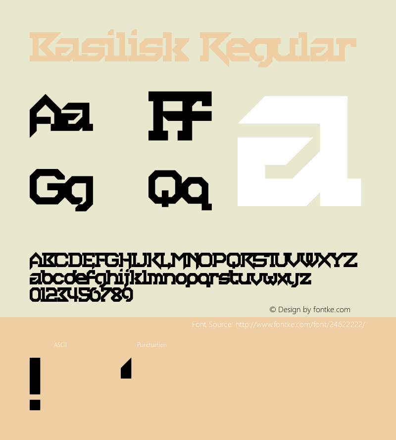 Basilisk Regular Version 1.0 Font Sample