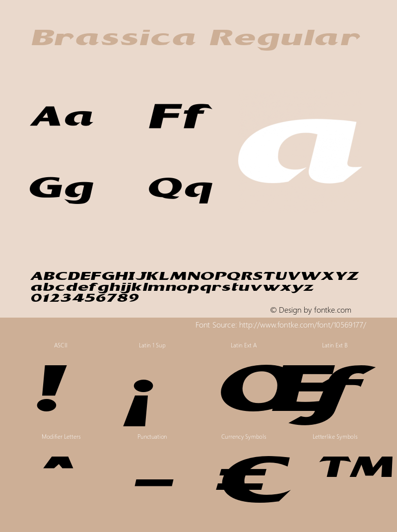 Brassica Regular Version 1.000 Font Sample