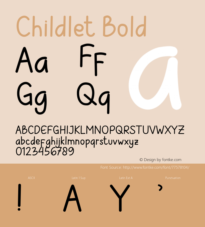 Childlet Bold Version 1.005;Fontself Maker 3.5.1 Font Sample