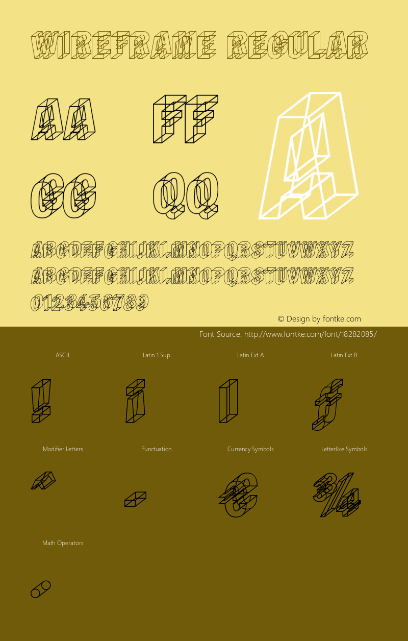 Wireframe Regular Macromedia Fontographer 4.1.3 7/1/00 Font Sample