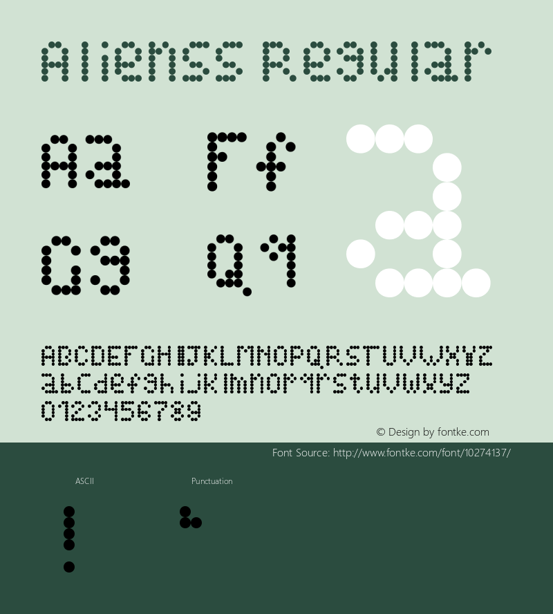 Alienss Regular Version 1.0 Font Sample