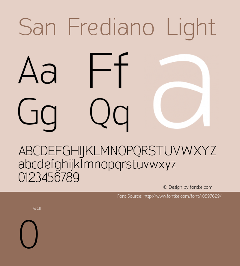 San Frediano Light Version 1.000 Font Sample