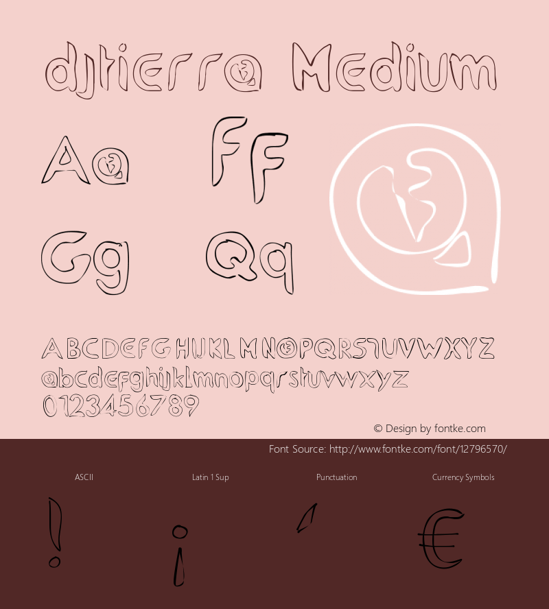 djtierra Medium Version 001.000 Font Sample