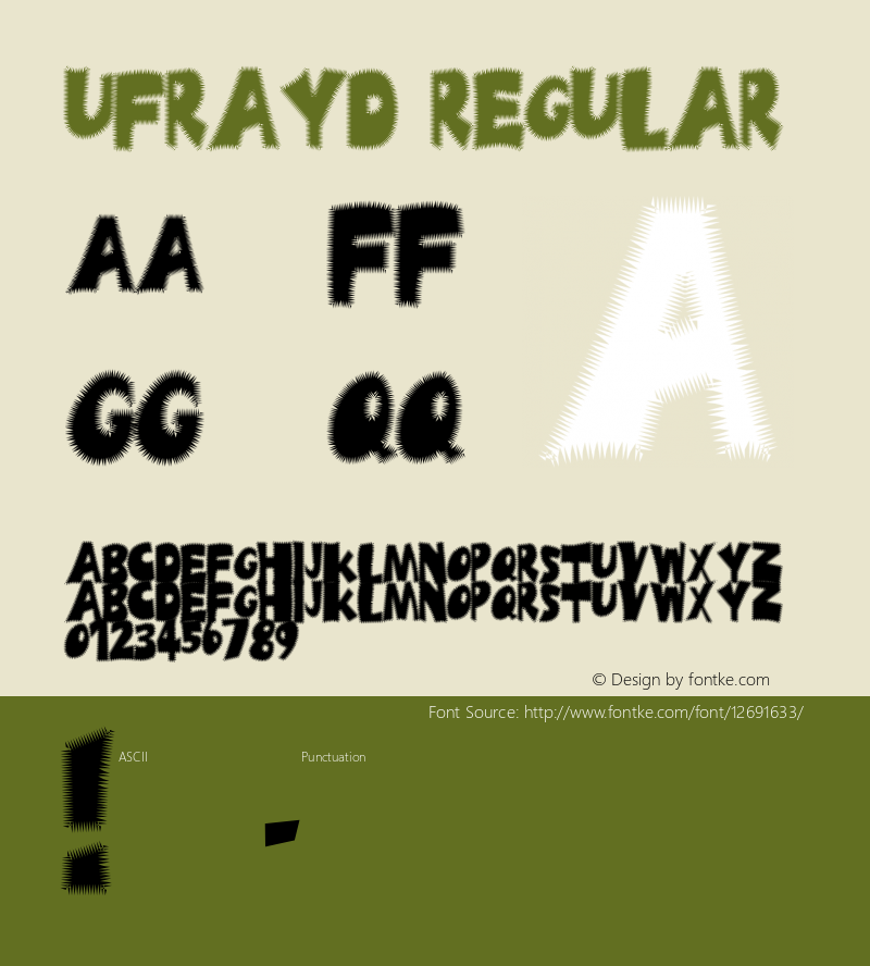 Ufrayd Regular Macromedia Fontographer 4.1 4/25/97 Font Sample