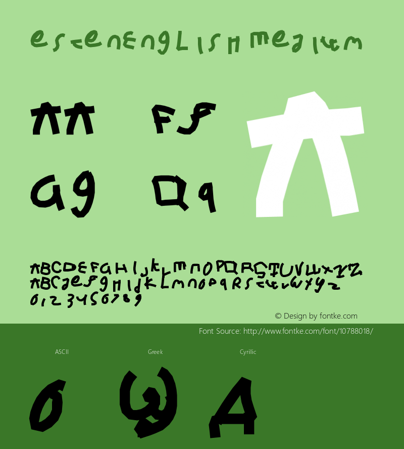 estenEnglish Medium Version 001.000 Font Sample