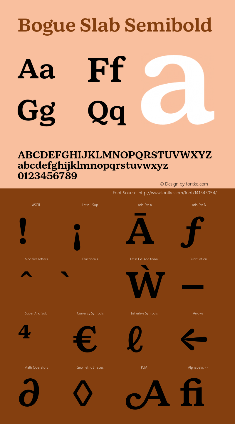 Bogue Slab Semibold Version 1.000;hotconv 1.0.109;makeotfexe 2.5.65596 Font Sample