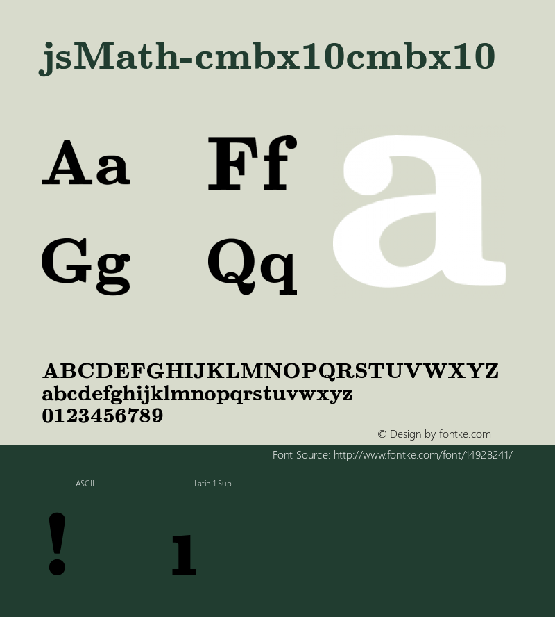 jsMath-cmbx10 cmbx10 Version 001.001 Font Sample