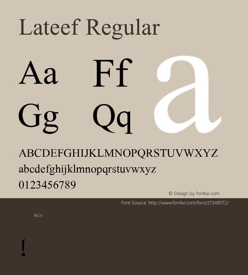 Lateef Version 1.0 Font Sample