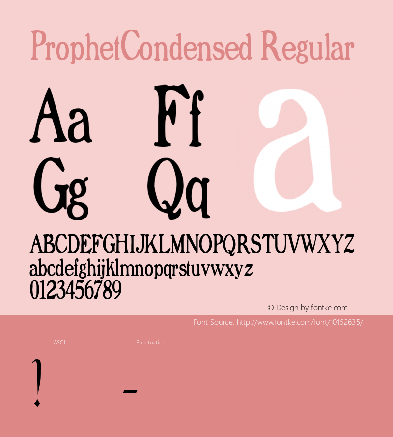 ProphetCondensed Regular Rev. 003.000 Font Sample