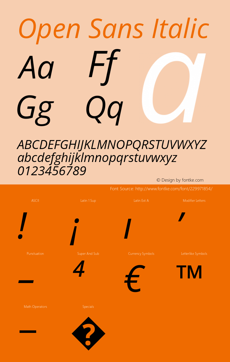 Open Sans Italic Version 3.000图片样张