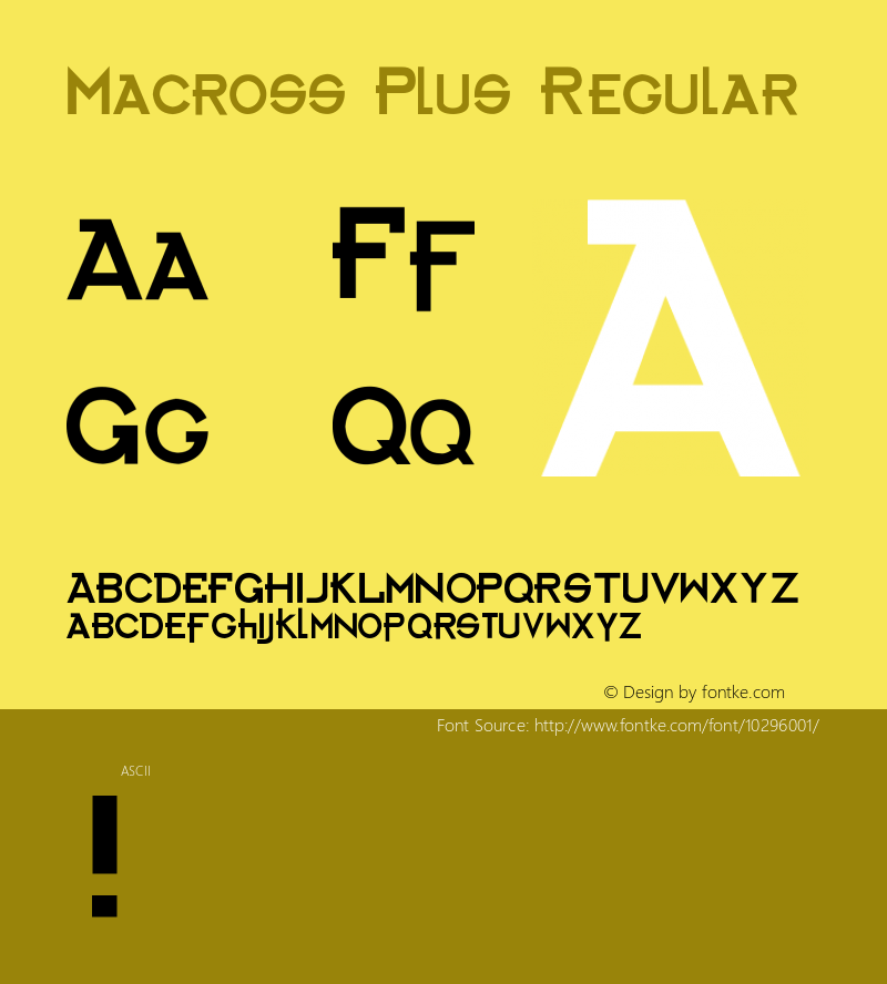 Macross Plus Regular 1.0 Font Sample