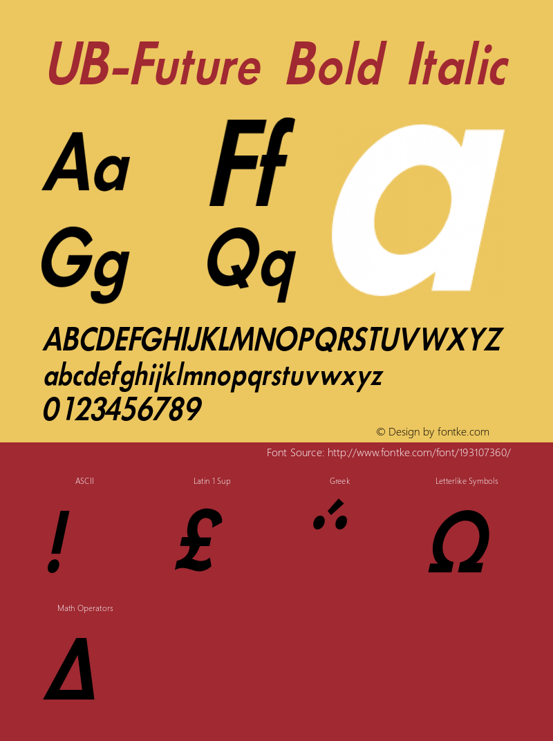 UB-Future Condensed Bold Italic Version 2.001;PS 002.000;hotconv 1.0.38图片样张