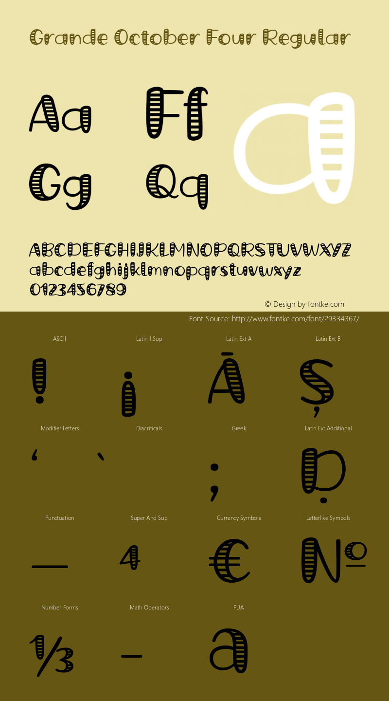 Grande October Four Version 1.00;October 4, 2018 Font Sample