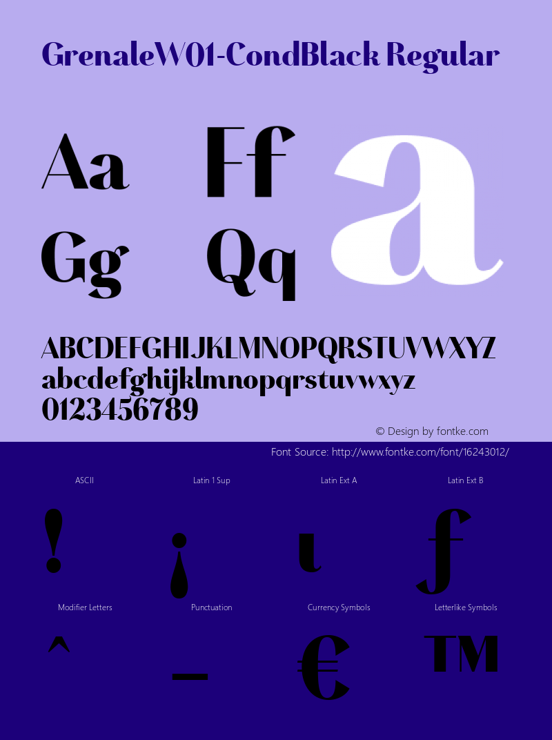 GrenaleW01-CondBlack Regular Version 1.00 Font Sample