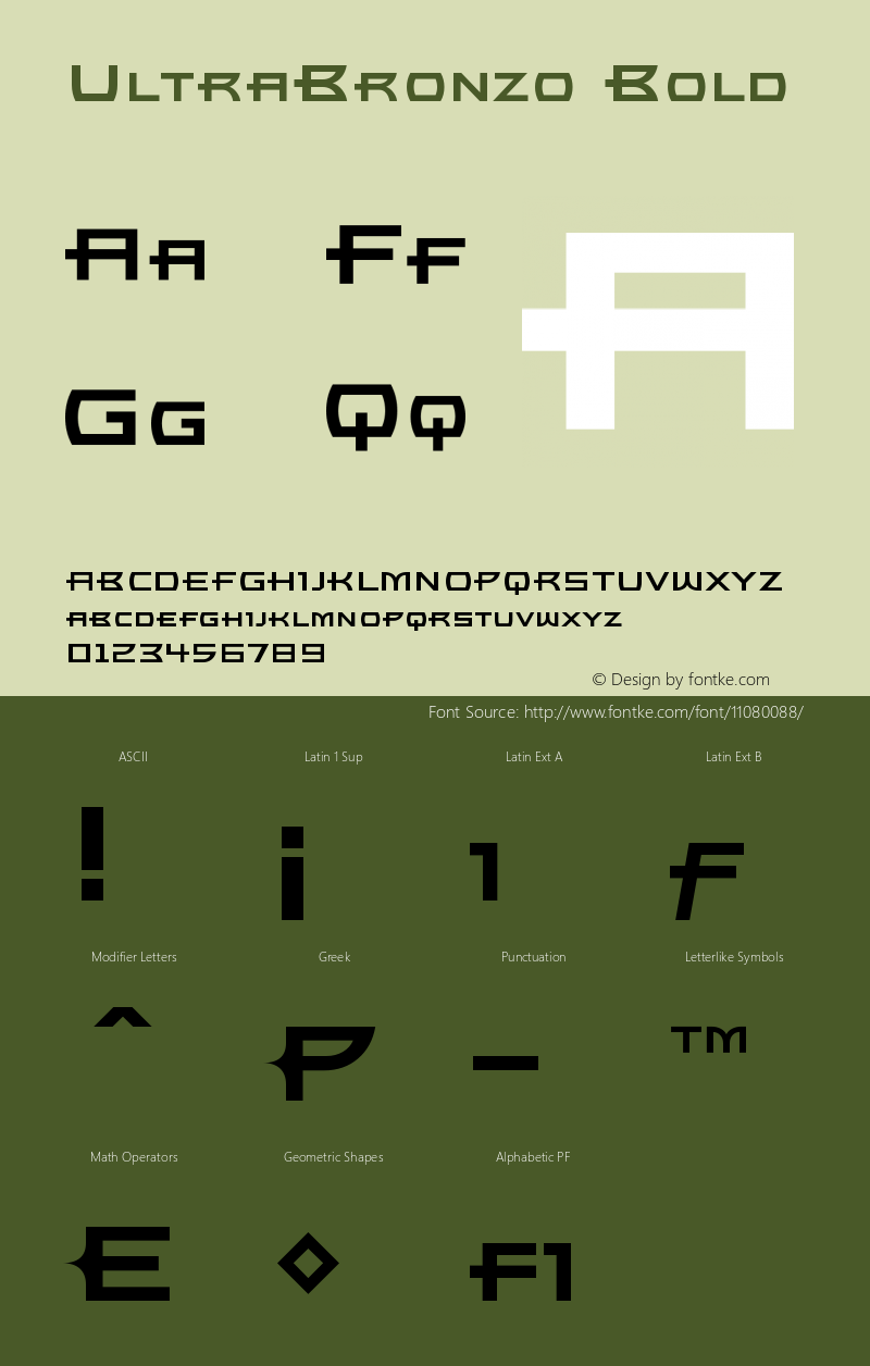 UltraBronzo Bold Version 001.000 Font Sample