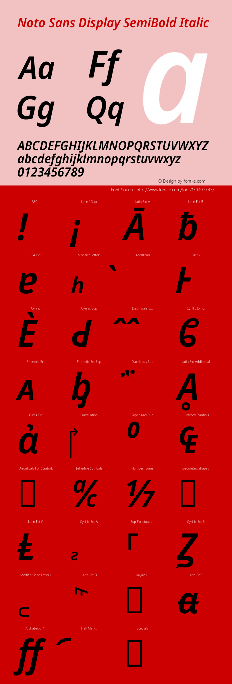 Noto Sans Display SemiBold Italic Version 2.005图片样张