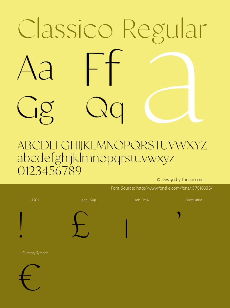 Classico Version 1.005;Fontself Maker 3.5.1 Font Sample