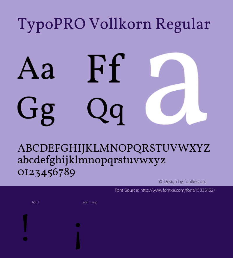 TypoPRO Vollkorn Regular Version 2.001 Font Sample