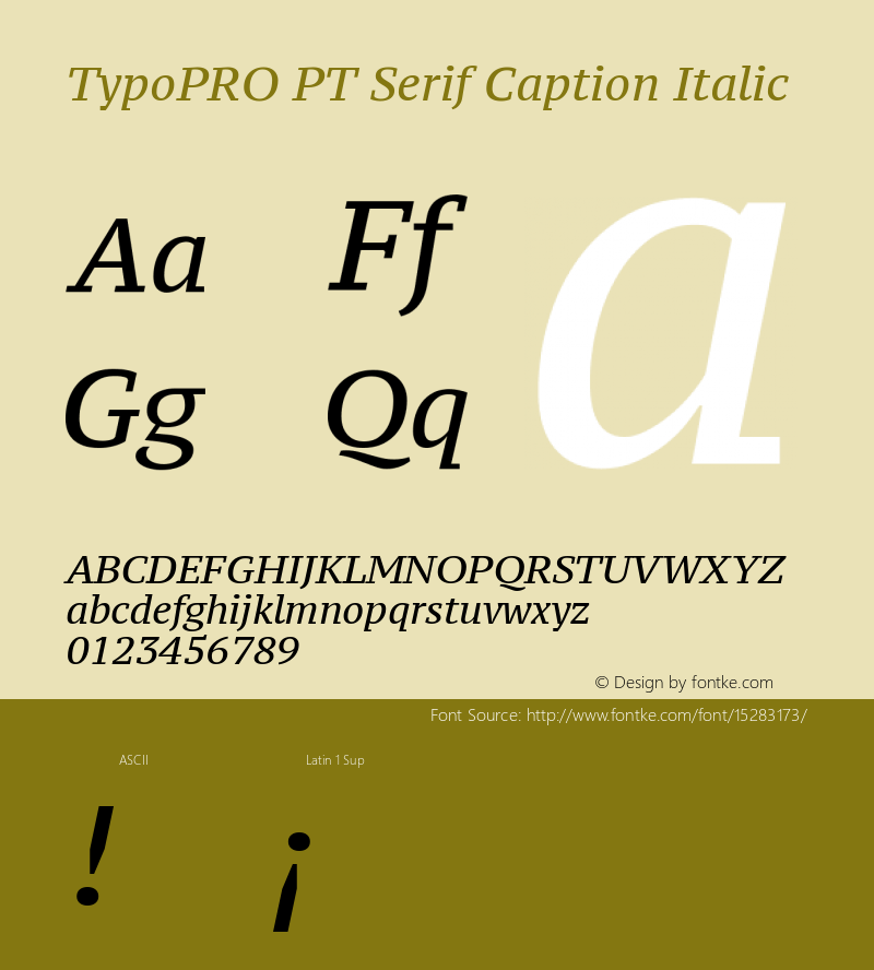 TypoPRO PT Serif Caption Italic Version 1.002 Font Sample