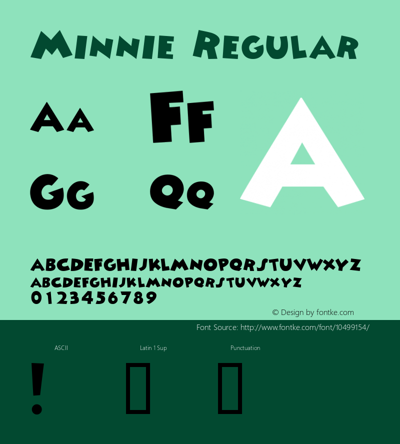 Minnie Regular Altsys Fontographer 4.0.4D2 10/13/94 Font Sample