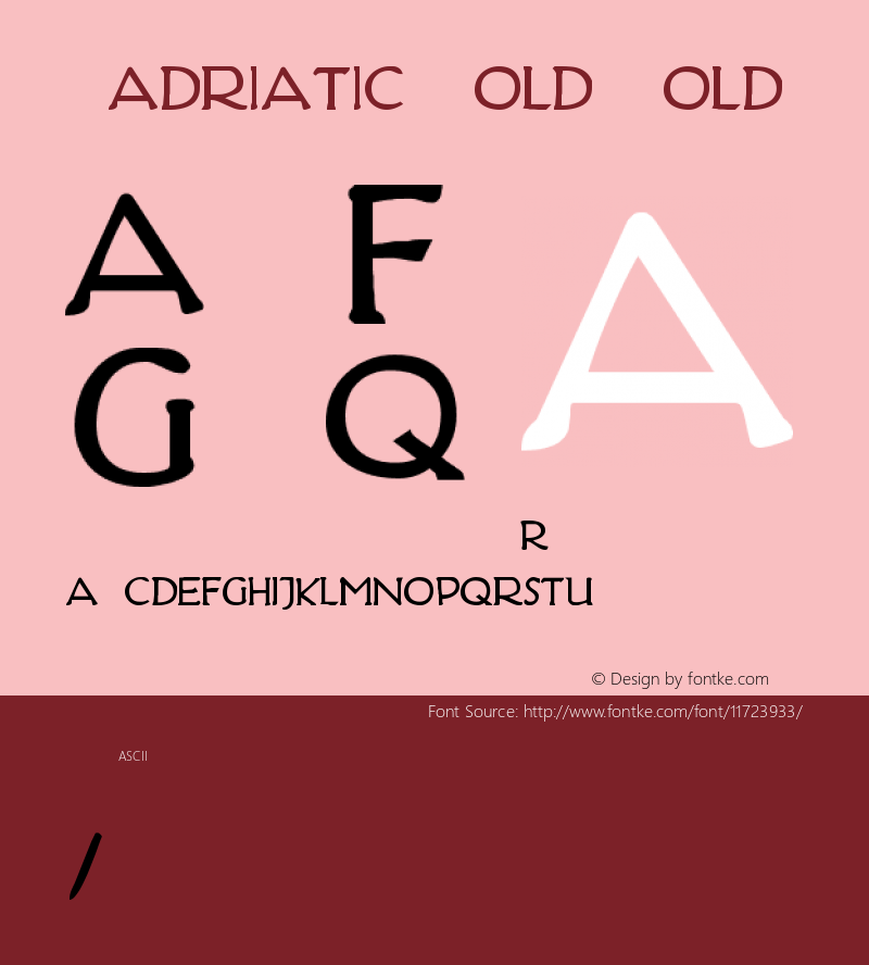 Hadriatic Bold Bold Version 001.000 Font Sample