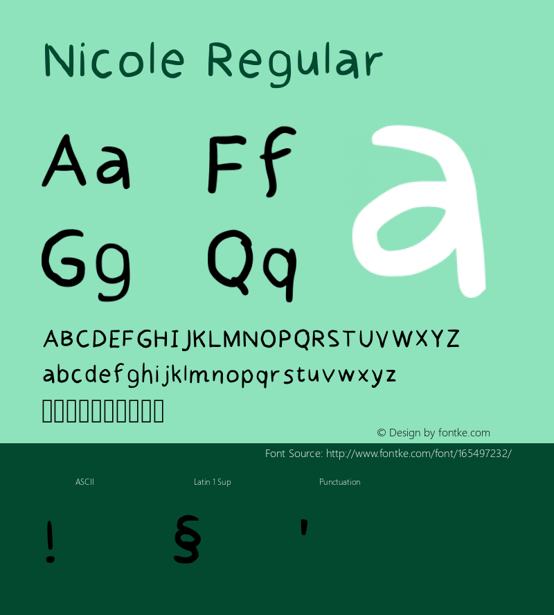 Nicole Regular Version 001.004 Font Sample