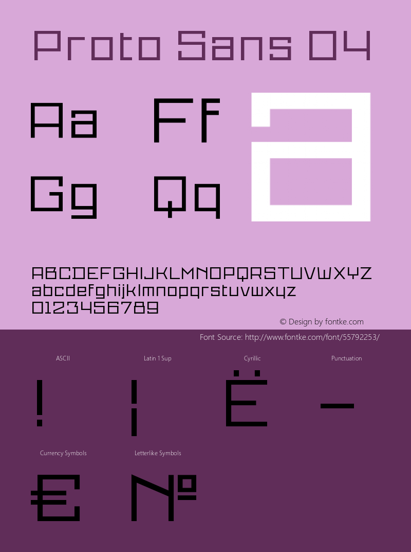 ProtoSans04 Version 001.001 Font Sample