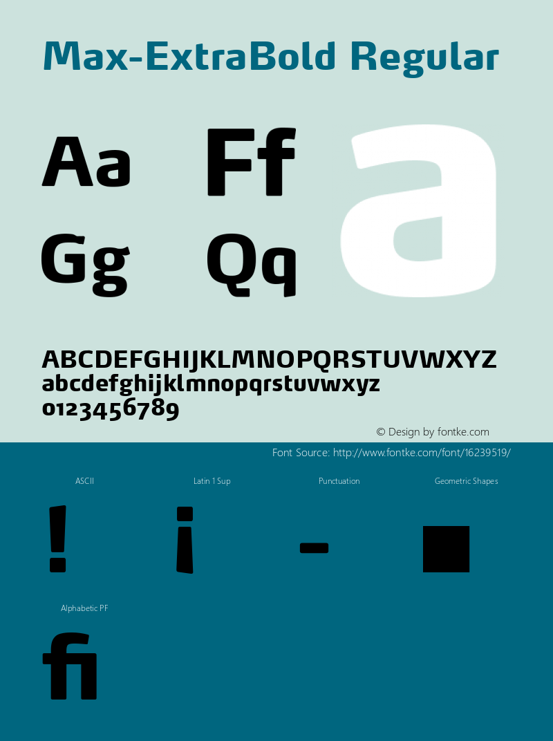 Max-ExtraBold Regular 4.460 Font Sample